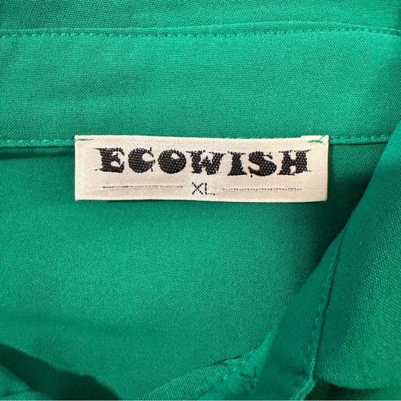 Chic Green Midi Dress with Waist Tie - Picture 7 of 9